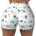 thumbnail image 1 of Fotbe Cartoon House Car Seamless Shorts, Womens Workout Shorts High Waist Stretch Booty Short for Gym/Yoga/Running/Biking-Small, 1 of 9