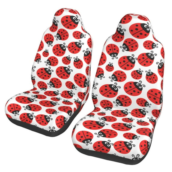Fotbe Cartoon Ladybug Pattern Automotive Seat Covers for Cars Trucks and SUVs – Car Seat Covers for Front Seats,Protective Seat Covers,Vehicle Seat Covers, Set of 2