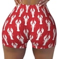 thumbnail image 1 of Fotbe Cartoon Lobster Seamless Shorts, Womens Workout Shorts High Waist Stretch Booty Short for Gym/Yoga/Running/Biking-Medium, 1 of 9