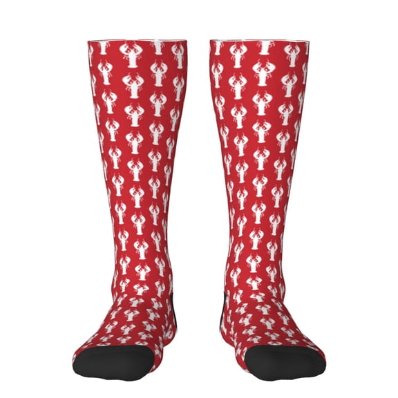 Fotbe Cartoon Lobster print Women's Men's Novelty Crew Socks Cotton Socks Knee High Socks for Walking,Running,Nurses,Pregnancy
