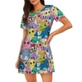 thumbnail image 1 of Fotbe Cartoon Marine Animals Pattern Women's Cotton Nightgown Sleepwear Short Sleeves Shirt Casual Print Sleepdress, 1 of 6