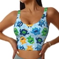 thumbnail image 1 of Fotbe Cartoon Monster Pattern Womens' Sports Bra Longline Wirefree Padded with Medium Support Sports Moisture-Wicking Workou Vest,Tank Top-X-Large, 1 of 7
