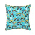 thumbnail image 1 of Fotbe Cartoon Monster Truck Pattern Velvet Decorative Throw Pillow Covers with Elegant Piping, Soft Plush Cushion Cover for Sofa, Bed, Car, Office-20"x20", 1 of 8