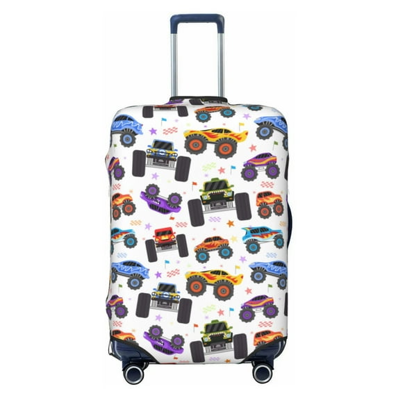 Fotbe Cartoon Monster Trucks1 Luggage Cover Protector,Suitcase Protector,Scratch and Dirt Resistant,Fits 18-32 Inch Luggage-Medium