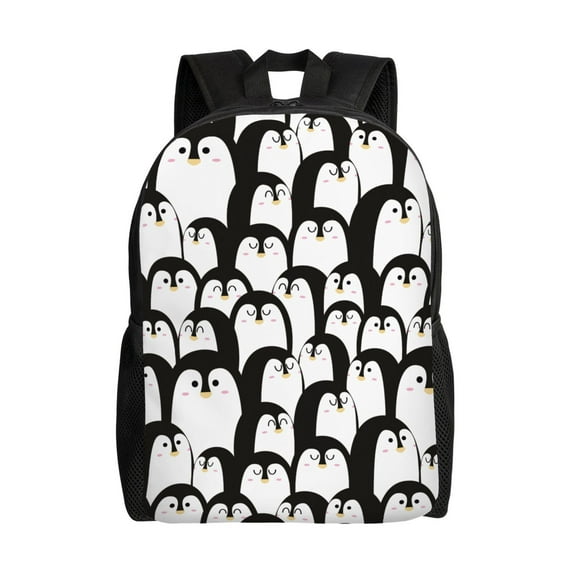 Fotbe Cartoon Penguin Travel Laptop Backpack, Business Slim Sturdy Laptops Backpack, Water Resistant College School Computer Bag Gift for Men & Women Fits 15.6 Inch Notebook