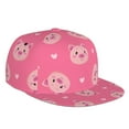 thumbnail image 1 of Fotbe Cartoon Pigs and Hearts Flat Bill Visor Cap Classic Snapback Hat Polyester Foam Trucker Hat Trucker Cap Adjustable Baseball Cap, 1 of 9