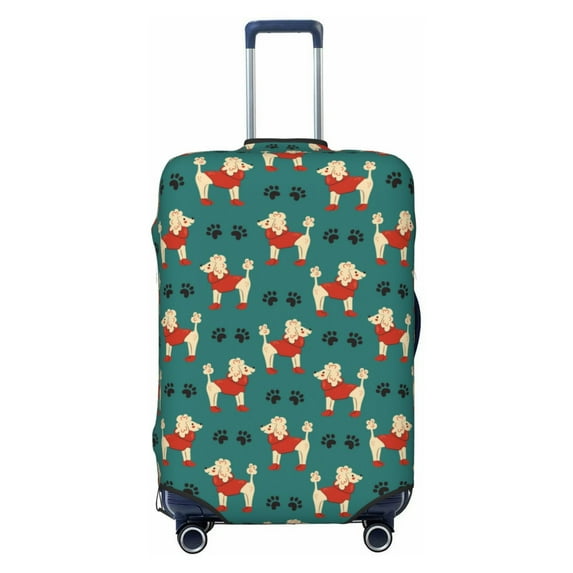 Fotbe Cartoon Poodle Dog Luggage Cover Protector,Suitcase Protector,Scratch and Dirt Resistant,Fits 18-32 Inch Luggage-Medium