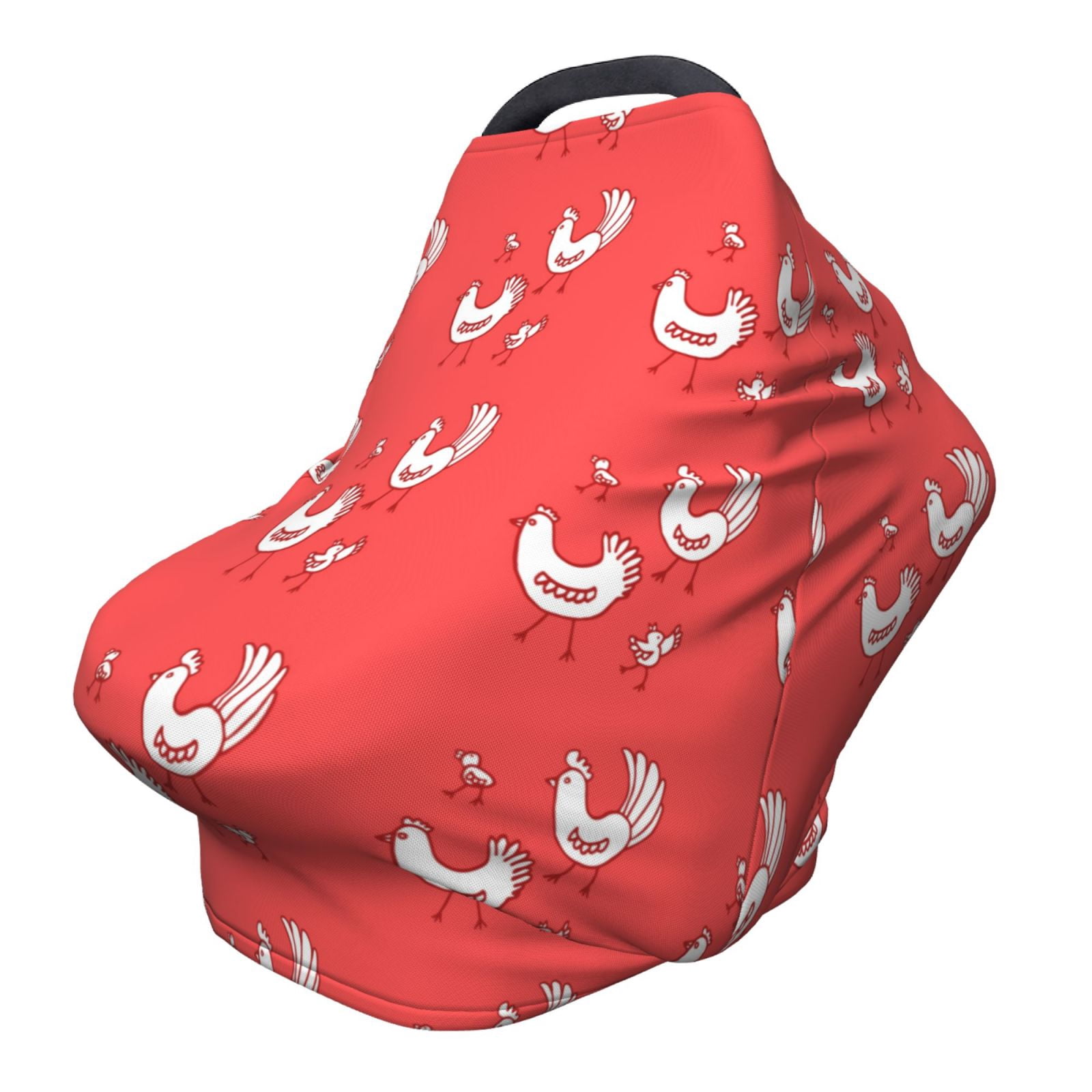 Fotbe Cartoon Rooster Pattern Car Seat Covers for Babies, Nursing Breastfeeding Cover Infant Carseat Canopy, Soft Stretchy Carrier Cover