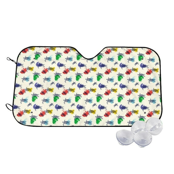 Fotbe Cartoon Sea Turtle Car Windshield Sunshade | Sun Visor Protector Front Window Shade, Keeps Out UV Rays, Keeps Your Vehicle Cool-Medium