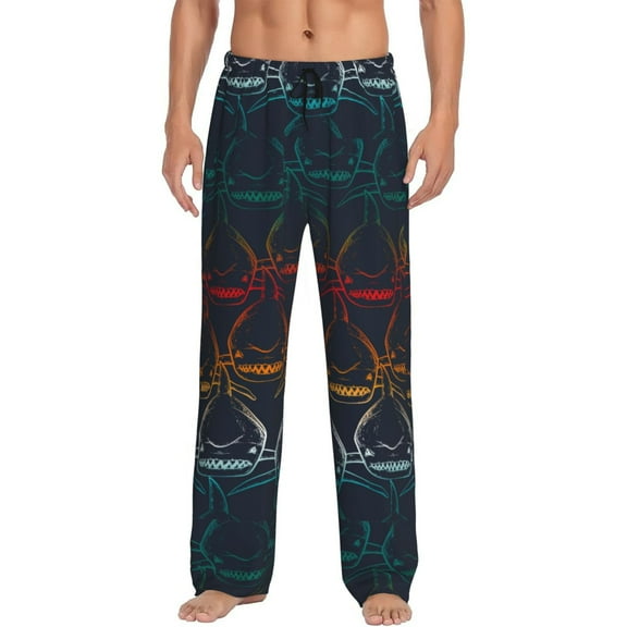 Fotbe Cartoon Sharks Men's Pajama Pants,Sleepwear Pants,Pj Bottoms Drawstring And Pockets-X-Large