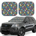 thumbnail image 1 of Fotbe Cartoon Space 2-Piece Car Windshield Sun Shade | Sun Blocker for Car Windshield | Foldable Automotive Interior Accessories for Sun Protection-Large, 1 of 7