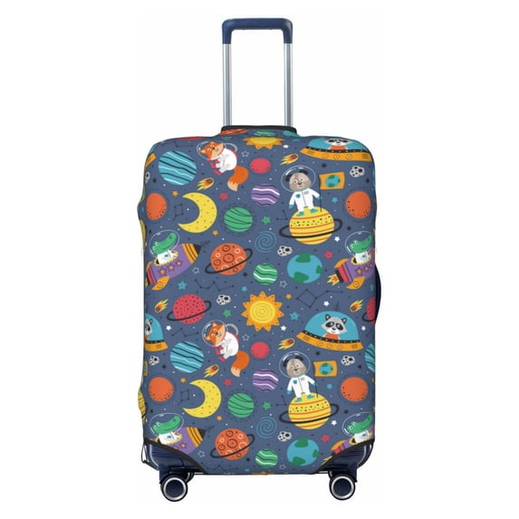 Fotbe Cartoon Space Luggage Cover Protector,Suitcase Protector,Scratch and Dirt Resistant,Fits 18-32 Inch Luggage-Small