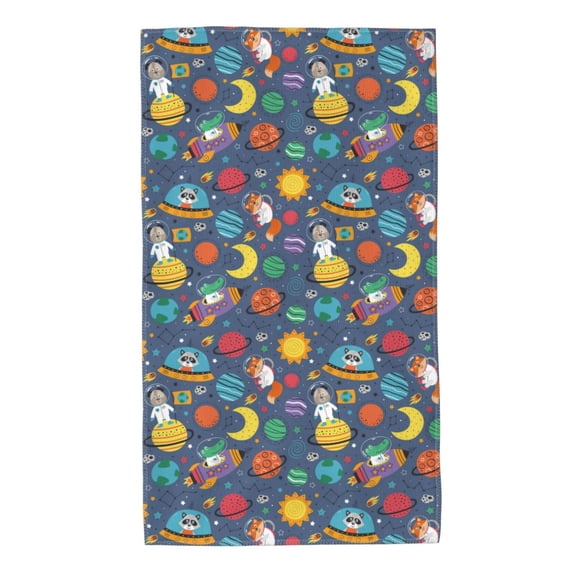 Fotbe Cartoon Space Pattern Premium Towels , (27.5x16in) Lightweight and Highly Absorbent Quick Drying Microfiber Towel, Perfect for Daily Use