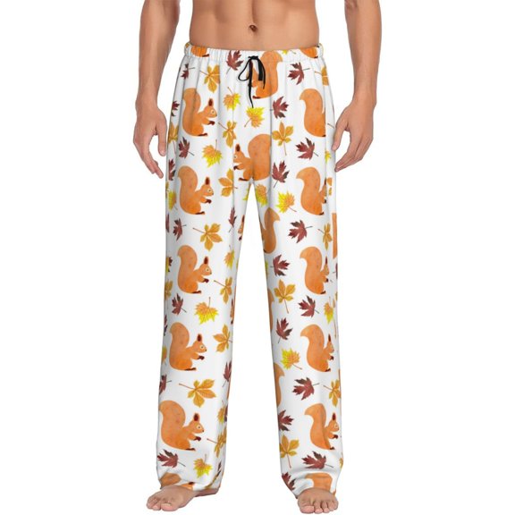 Fotbe Cartoon Squirrel Men's Pajama Pants,Sleepwear Pants,Pj Bottoms Drawstring And Pockets-XX-Large