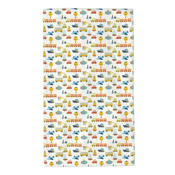 Fotbe Cartoon Transport Pattern Premium Towels , (27.5x16in) Lightweight and Highly Absorbent Quick Drying Microfiber Towel, Perfect for Daily Use