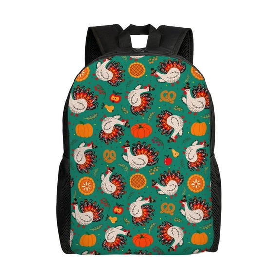 Fotbe Cartoon Turkey Travel Laptop Backpack, Business Slim Sturdy Laptops Backpack, Water Resistant College School Computer Bag Gift for Men & Women Fits 15.6 Inch Notebook