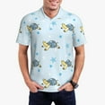 thumbnail image 1 of Fotbe Cartoon Turtle Pattern Men’s Golf Polo Shirt – Breathable Performance Golf Shirt with Button-Down Collar-X-Large, 1 of 6