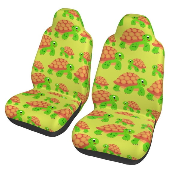 Fotbe Cartoon Turtles 1 Pattern Automotive Seat Covers for Cars Trucks and SUVs – Car Seat Covers for Front Seats,Protective Seat Covers,Vehicle Seat Covers, Set of 2