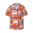 thumbnail image 1 of Fotbe Cartoon with Traffic Elements print Short Sleeve Button Down Shirts for Men Casual Summer Beach Wrinkle Free Shirt-Large, 1 of 7