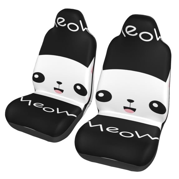 Fotbe Cat Meow Pattern Automotive Seat Covers for Cars Trucks and SUVs – Car Seat Covers for Front Seats,Protective Seat Covers,Vehicle Seat Covers, Set of 2
