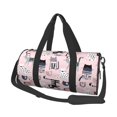 Fotbe Cat Pattern Foldable Sports Gym Bag with Wet Dry Pocket