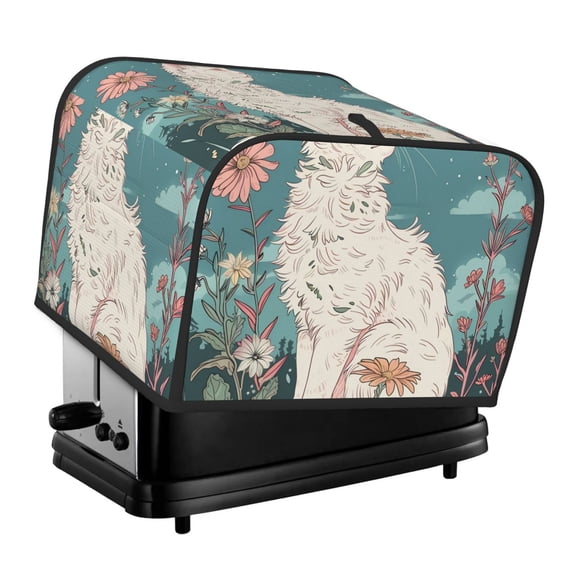 Fotbe Celestial Cat And Flowers for Four Slice Toaster Cover, Fingerprint Protector, Super Soft Appliance Cover And Dust Cover,Bread Dust Cover & Fingerprint Protection