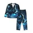 thumbnail image 1 of Fotbe Celestial Ram Night Sky Pattern Long Sleeve Pajama Set for Women,Sleepwear Set,2-piece Loungewear Set,Soft PJs Comfy Nightwear with Pockets -Large, 1 of 7