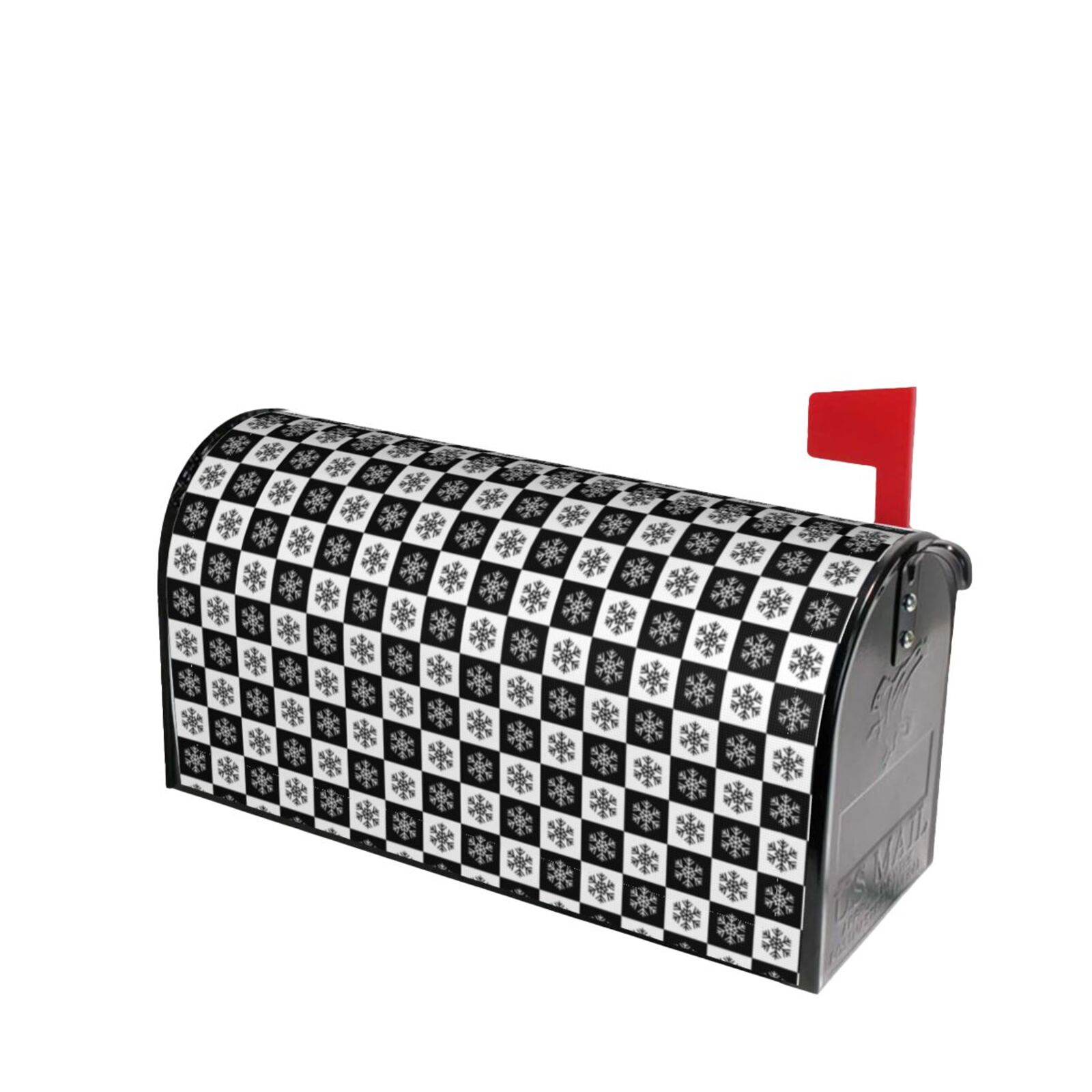Fotbe Checkerboard With Snowflake 1 Mailbox Covers Post Letter Box