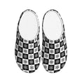 thumbnail image 1 of Fotbe Checkerboard With Snowflake 1 Pattern Women's Fuzzy Curly Fur Memory Foam Loafer Slippers Indoor Outdoor Slippers Winter Home Shoes-46/47, 1 of 7