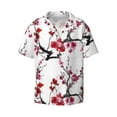 thumbnail image 1 of Fotbe Cherry Blossoms print Short Sleeve Button Down Shirts for Men Casual Summer Beach Wrinkle Free Shirt-Small, 1 of 7