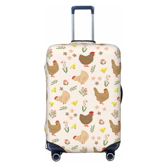 Fotbe Chicken Family Luggage Cover Protector,Suitcase Protector,Scratch and Dirt Resistant,Fits 18-32 Inch Luggage-Large