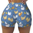thumbnail image 1 of Fotbe Chicken Family Seamless Shorts, Womens Workout Shorts High Waist Stretch Booty Short for Gym/Yoga/Running/Biking-X-Large, 1 of 9