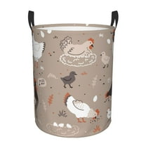 Fotbe Chicken Laundry Basket with Handles, Waterproof Large Laundry Hamper, Wash Bag for Corner Dorm, Rolling Laundry Basket with Handles-Small