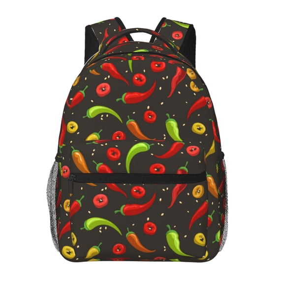 Fotbe Chili2 Pattern Casual Backpack for School, Travel, and Outdoor Activities - Durable, Lightweight, and Comfortable