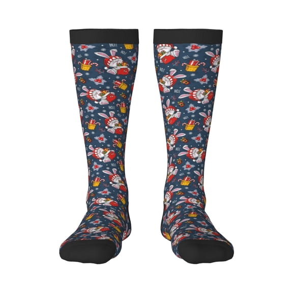 Fotbe Christmas Bunny A print Women's Men's Novelty Crew Socks Cotton Socks Knee High Socks for Walking,Running,Nurses,Pregnancy