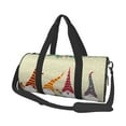 Fotbe Christmas Card With Gnomes Pattern Foldable Sports Gym Bag with