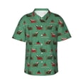 thumbnail image 1 of Fotbe Christmas Dachshund Hawaiian Shirt for Men Unisex Summer Beach Casual Short Sleeve Cotton Linen Button Down Shirts-Small, 1 of 5