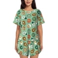 thumbnail image 1 of Fotbe Christmas Donuts Print Pajama Set for Women 2 Piece Loungewear Short Sleeve Tops and Shorts Set Soft Sleepwear-Large, 1 of 7