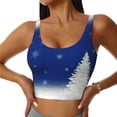 thumbnail image 1 of Fotbe Christmas Fir Tree Pattern Womens' Sports Bra Longline Wirefree Padded with Medium Support Sports Moisture-Wicking Workou Vest,Tank Top-Large, 1 of 7