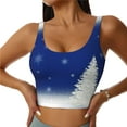 thumbnail image 1 of Fotbe Christmas Fir Tree Pattern Womens' Sports Bra Longline Wirefree Padded with Medium Support Sports Moisture-Wicking Workou Vest,Tank Top-X-Large, 1 of 7