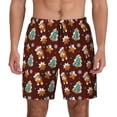 thumbnail image 1 of Fotbe Christmas Gingerbread Men’s Swim Trunks Quick Dry Swim Shorts Board Shorts with Mesh Lining-3X-Large, 1 of 9