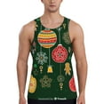 thumbnail image 1 of Fotbe Christmas Pattern Men's Quick Dry Workout Tank Top Gym Muscle Tee Fitness Bodybuilding Sleeveless T Shirt Breathable Workout Shirt-, 1 of 9
