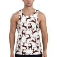 Fotbe Christmas Plaid Moose Pattern Men's Quick Dry Workout Tank Top