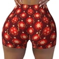 thumbnail image 1 of Fotbe Christmas Red Balls Seamless Shorts, Womens Workout Shorts High Waist Stretch Booty Short for Gym/Yoga/Running/Biking-Small, 1 of 9