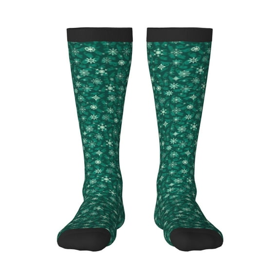 Fotbe Christmas Snowflakes print Women's Men's Novelty Crew Socks Cotton Socks Knee High Socks for Walking,Running,Nurses,Pregnancy