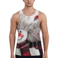 thumbnail image 1 of Fotbe Christmas Snowman With Hat Pattern Men's Quick Dry Workout Tank Top Gym Muscle Tee Fitness Bodybuilding Sleeveless T Shirt Breathable Workout Shirt-Medium, 1 of 9