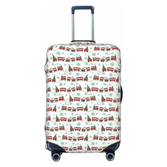 Fotbe Christmas Train Luggage Cover Protector,Suitcase Protector,Scratch and Dirt Resistant,Fits 18-32 Inch Luggage-X-Large