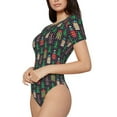 thumbnail image 1 of Fotbe Christmas Trees And Houses Women's Crew Neck Short Sleeves Bodysuit Tops Round Neck Slim Sleeveless Soft Comfortable Basic-Medium, 1 of 7