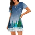 thumbnail image 1 of Fotbe Christmas Trees Pattern Women's Cotton Nightgown Sleepwear Short Sleeves Shirt Casual Print Sleepdress, 1 of 6