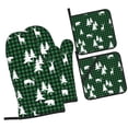 thumbnail image 1 of Fotbe Christmas tree green plaid for 4Pcs Oven Mitts and Pot Holders, 500℉ Heat Resistant Oven Mitts , Non-Slip Silicone Surface Safe for Baking, Cooking, BBQ, 1 of 6